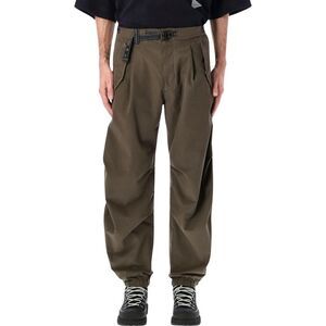 AND WANDER Pleated Cargo Pants Men KHAKI